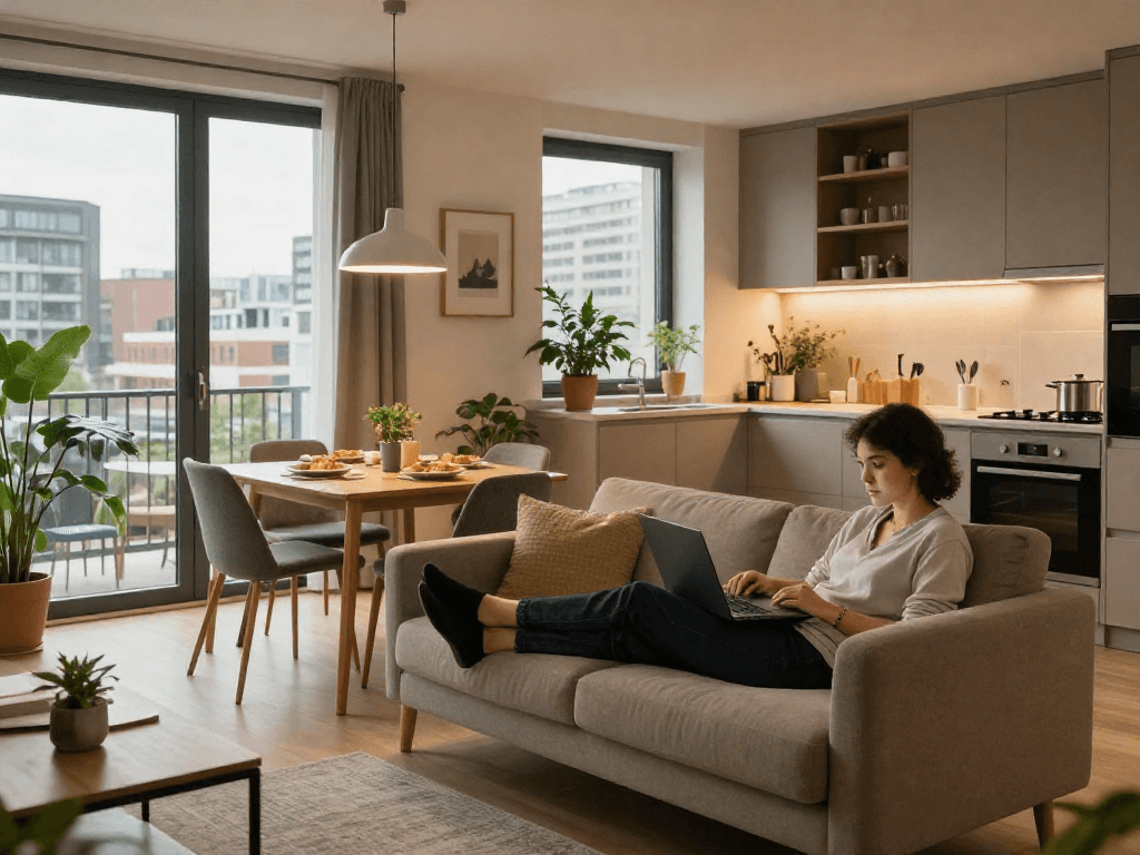Entspannen in einem möblierten Apartment - Monteurzimmer mieten in Hannover, ideal für Geschäftsreisende und Touristen.
