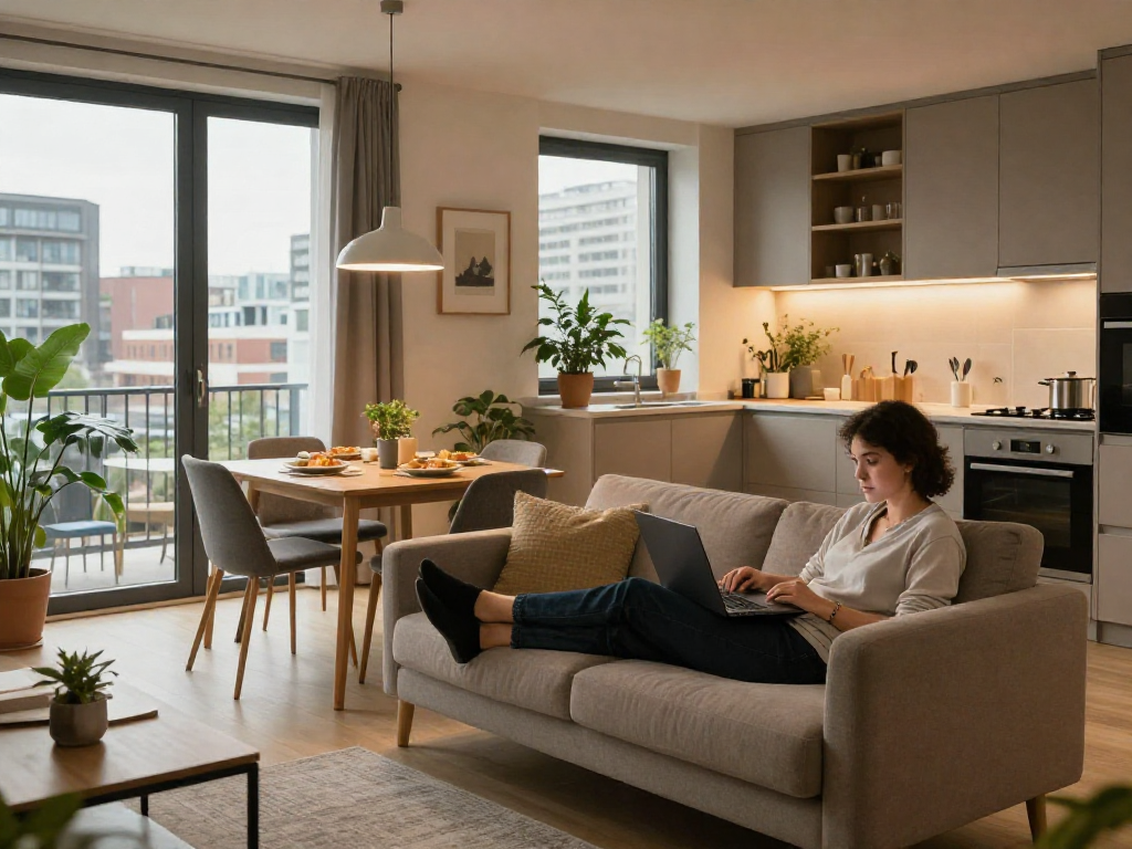 Entspannen in einem möblierten Apartment - Monteurzimmer mieten in Hannover, ideal für Geschäftsreisende und Touristen.