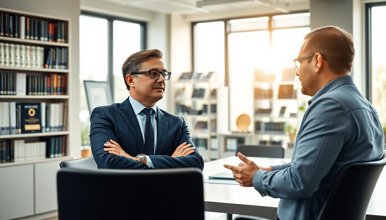 Headhunter Ingenieure berät einen Ingenieur in einem modernen Büro.