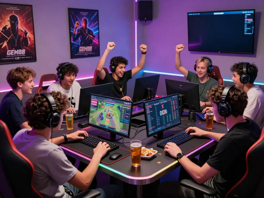 Enthusiastic players enjoying online gaming at GEM88, showcasing thrilling betting experiences.