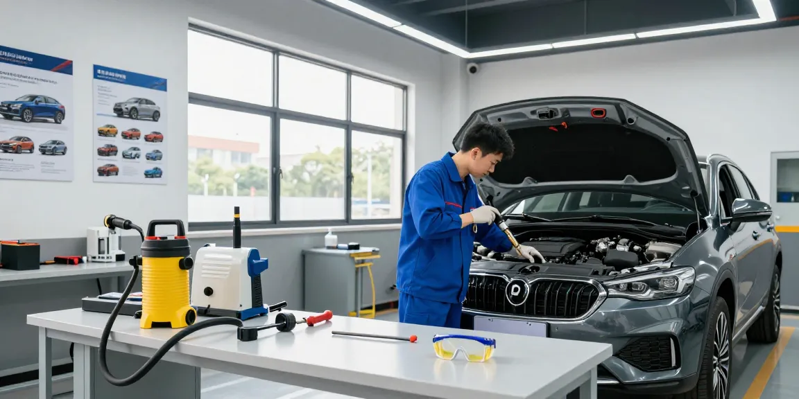 Professionelle DPF Reinigung in Laatzen mit Technikern im Werkstattumfeld, die DPF-Systeme sorgfältig reinigen.