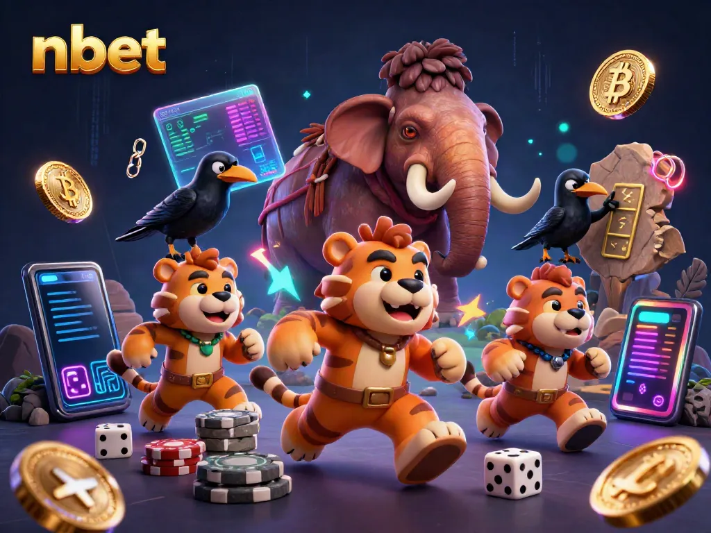 Experience thrilling nbet casino adventures with prehistoric characters in a vibrant 3D illustration.