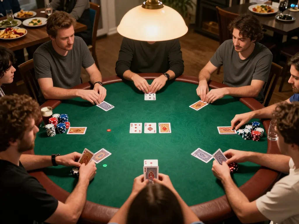 Players engaging in a strategic poker game at home highlighting excitement at TR88 table