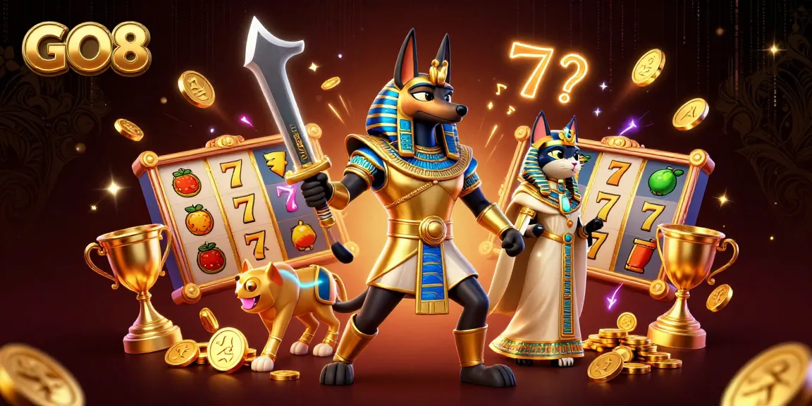 Betting on GO8's online slots featuring an ancient Egyptian theme with vibrant elements.