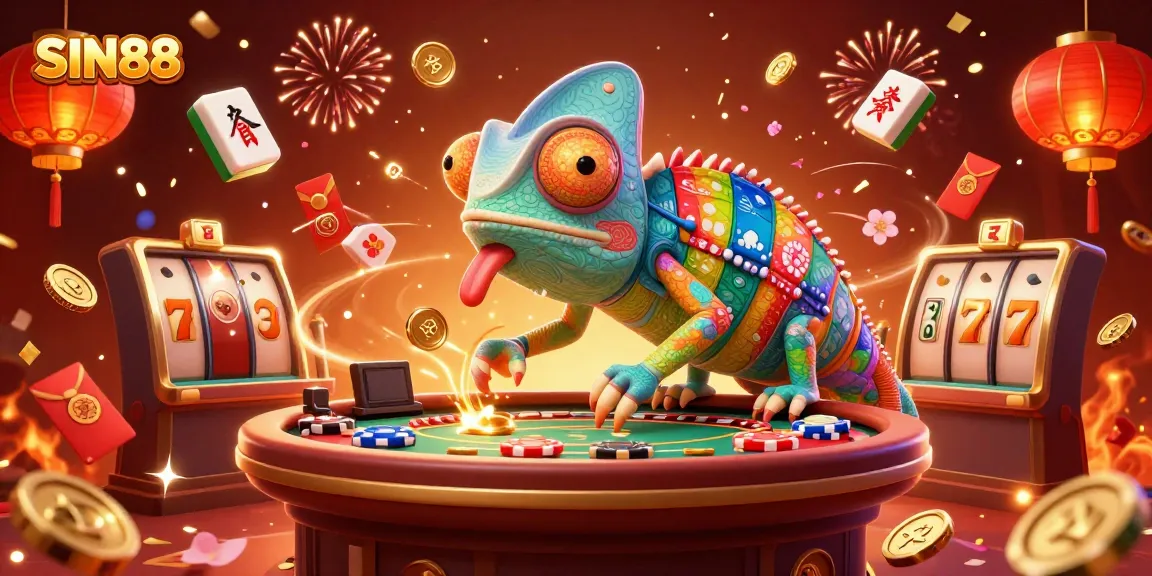Experience the thrill of gambling with SIN88's vibrant casino scene featuring dynamic characters and exciting game elements.