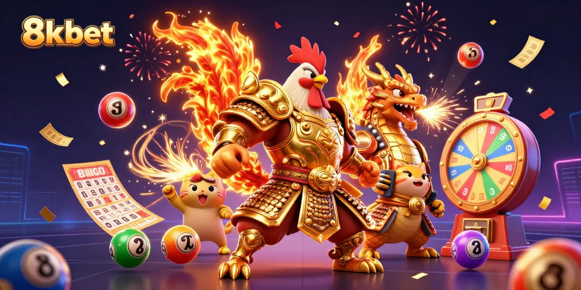 Explore thrilling wins at 8xbet with vibrant lottery and gaming elements in a dynamic 3D illustration.