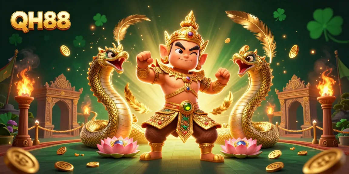 Experience the vibrant action of QH88 with engaging fish shooting and festive gambling elements.
