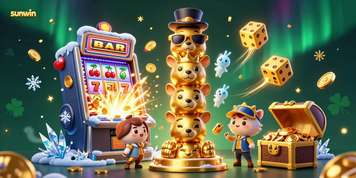 Spin and win with sunwin's golden totem and dynamic slot machine illustrations!